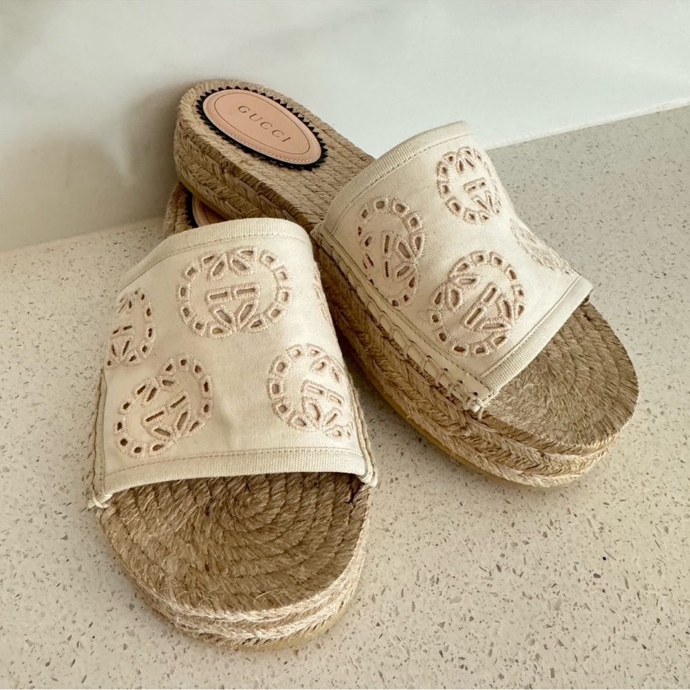 GUCCI Damita Espadrille Slide Sandal EU 41